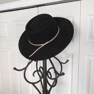 Women's Wide Brim Black Wool Hat World Market